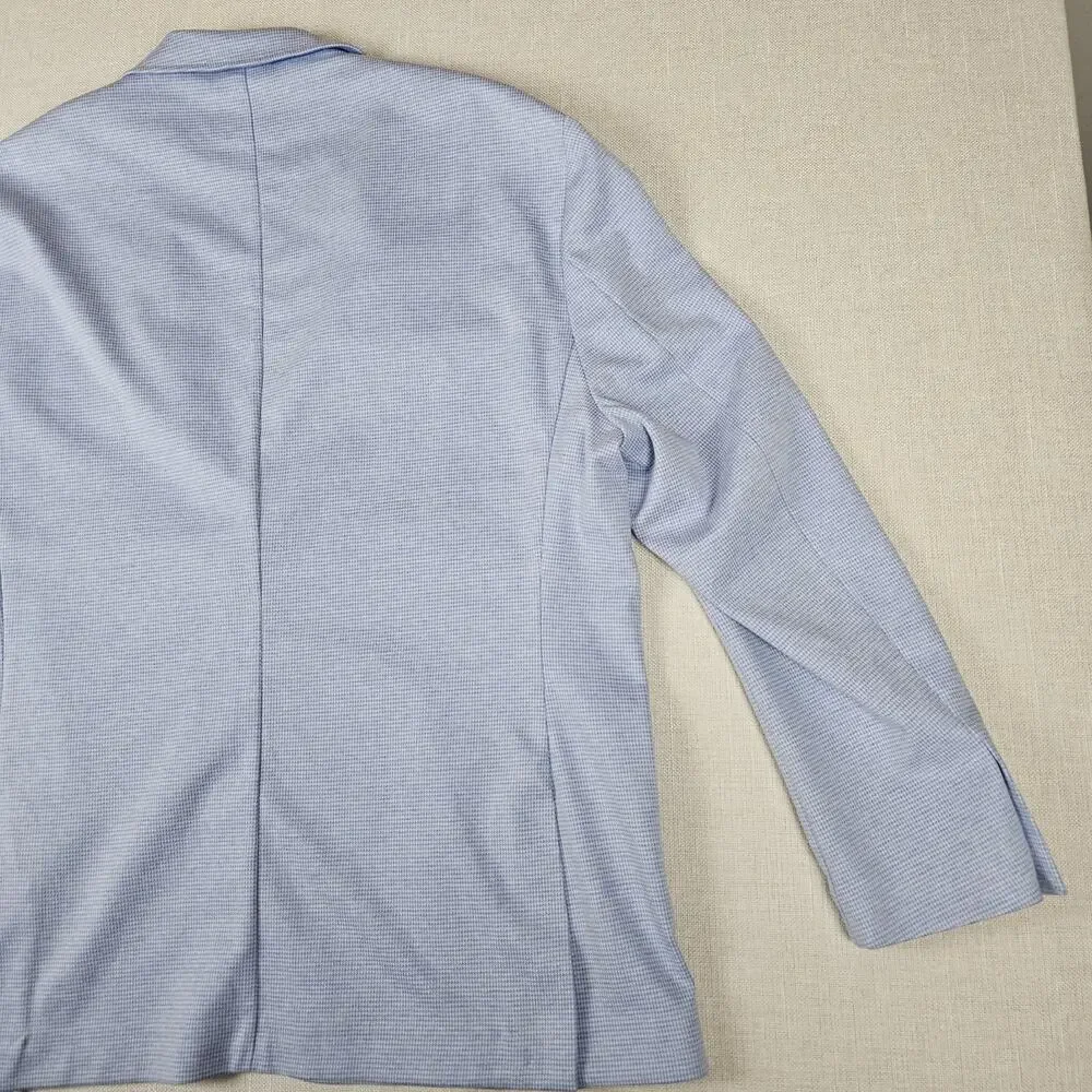 7 Diamonds Westport Blazer Jacket Men XXL Blue Houndstooth Unstructured Stretch